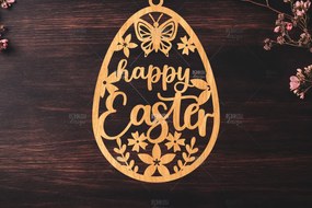 Σετ των 2 Intra απο ξύλο plywood Χρώμα wenge 3mm-4mm πάχος - κοπής με λέιζερ στολίδι Πασχαλινό αυγό Δίασταση 6x6 cm INTRAFABR-100229942