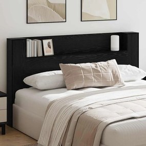 vidaXL Κρεβάτι με Κεφαλάρι Μαύρη δρυς 180 x 17 x 104.5 εκ