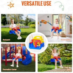 VEVOR 3-in-1 Toddler Swing Seat Baby Swing Seat with Adjustable Ropes Snap Hooks