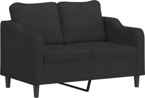 vidaXL Πολυθρόνες Σετ 3 Τεμ. Μαύρες από Ύφασμα Μικροϊνών με Μαξιλάρια