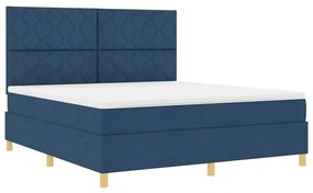 vidaXL Κρεβάτι με ελατήρια με στρώμα Μπλε 180 x 200 cm ύφασμα
