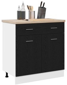 vidaXL Κάβες με Συρτάρι σε Μαύρη Δρυς, 80x46x81,5 εκ, Κατασκευασμένο από Επεξεργασμένο Ξύλο