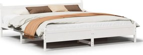 vidaXL Σκελετός Κρεβ. Χωρίς Στρώμα Λευκό 180x200 εκ Μασίφ Πεύκο