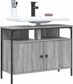 vidaXL Ντουλάπι Νιπτήρα Μπάνιου Γκρι Sonoma 80x30x60 εκ. Επεξ. Ξύλο