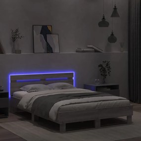 Πλαίσιο Κρεβατιού με Κεφαλάρι/LED Γκρι Sonoma 120x200 εκ. - Γκρι