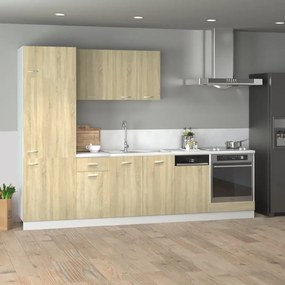 vidaXL Σετ Επίπλων Κουζίνας 7 Τεμαχίων Lyon Sonoma Δρυς Επεξ. Ξύλο