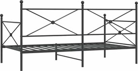 vidaXL Κρεβάτι ημέρας χωρίς στρώμα Μαύρο 100x190 cm Ατσάλι