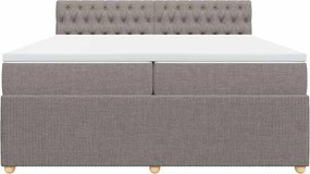 vidaXL Κρεβάτι Boxspring με Στρώμα Taupe 200x200 εκ. Υφασμάτινο