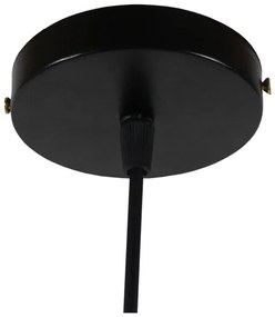GloboStar® CARNEL 01106 Vintage Κρεμαστό Φωτιστικό Οροφής Μονόφωτο Μαύρο Μεταλλικό Πλέγμα Φ26 x Y70cm