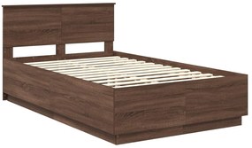 vidaXL Σκελετός Κρεβατιού Καφέ δρυς 120 x 190 cm Επεξεργασμένο ξύλο