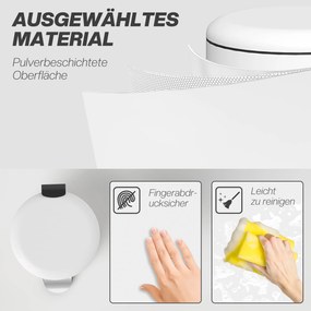 HOMCOM Κάδος απορριμμάτων 30L, κάδος με πεντάλ, κλειδαριά καπακιού, πεντάλ, ανθεκτικό σε λεκέδες, κρεμώδες λευκό