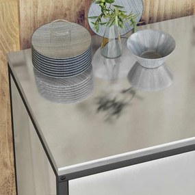vidaXL Σετ Αποθήκευσης Κουζίνας με ράφι 2 pcs Ασημί 180 x 50 x 92 εκ.