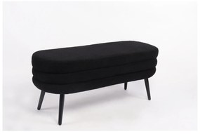 Παγκάκι Ottoman ArteLibre TONDO Μαύρο Ύφασμα Teddy/Μέταλλο 42x112x44cm