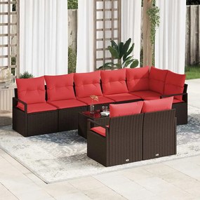 vidaXL Σετ Καναπέ 9 pcs Καφέ συνθετικό ρατάν