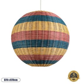 Boho Κρεμαστό Φωτιστικό Οροφής Μονόφωτο 02063 GloboStar-2063-Πολύχρωμο 2063