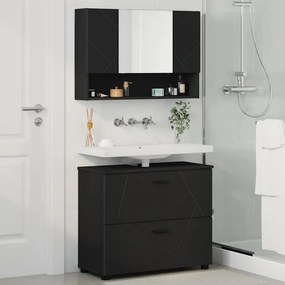 vidaXL Σετ Επίπλων Μπάνιου 2 τμχ. Μαύρο 76,5 x 35 x 64 εκ