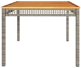 Τραπέζι Κήπου Γκρι 180x90x75 εκ. Συνθετικό Ρατάν / Ξύλο Ακακίας - Γκρι