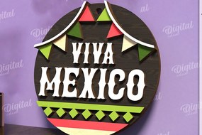 Σετ των 2 Intra απο ξύλο plywood 3mm-4mm πάχος - Cinco De Mayo Στρογγυλή πινακίδα κοπής με λέιζερ Δίασταση 30x20 cm INTRAFABR-119673532