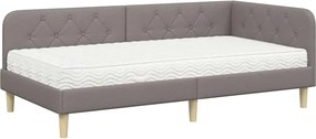 vidaXL Κρεβάτι Γωνίας Taupe 90 x 190 cm ύφασμα