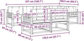 vidaXL Σειρά Καναπέ Εξωτερικού 6 pcs Λευκό και Μπεζ Πολυεστέρας