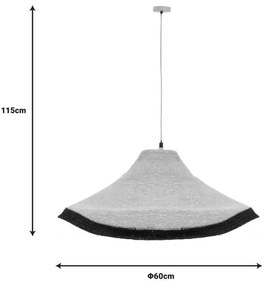 Φωτιστικό οροφής Hatty Inart E27 φυσικό Φ60x115εκ 63x63x28 εκ.