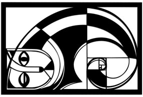 Διακοσμητικό Τοίχου Fibonacci 891TNL3575 56x36,5cm Black Wallity Μέταλλο