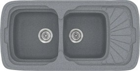 Sanitec Classic 304 (96×51) - Γρανιτένιος νεροχύτης - Metallic SILVER