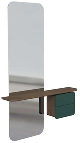 Καθρέπτης Τοίχου One More Look 5820C5620-3 78x15x118cm Dark Oak-Green Umage Ατσάλι,Ξύλο