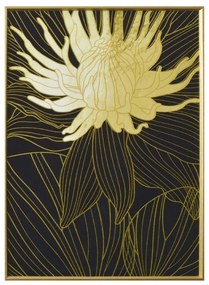 Κάδρο Σε Καμβά Coed 1 022870 51,5x71,5xH3,5cm Black-Gold Κάθετοι Wood, Canvas