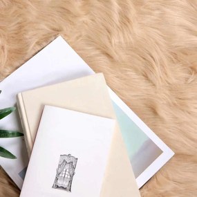 vidaXL Ψεύτικο Δέρμα Προβάτου Χαλί Tafalla Μπεζ 80 x 200 cm