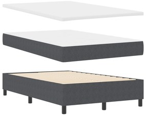 vidaXL Κρεβάτι με Στρώμα – Σκούρο Γκρι, 120 x 200 εκ, Βελούδινο Ύφασμα