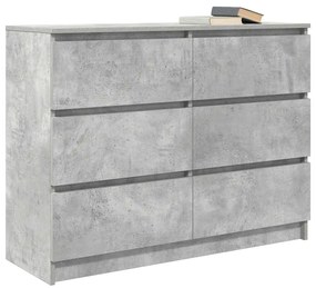 Sideboard Μπετόν Γκρι 100x35x76 cm Κατασκευασμένο ξύλο - Γκρι