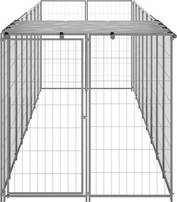vidaXL Σπιτάκι Σκύλου Ασημί 4,84 m² Ατσάλινο