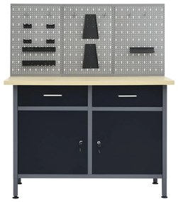 vidaXL Πάγκος Εργασίας με Τρία Πάνελ Τοίχου