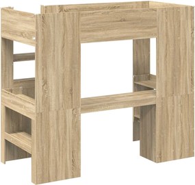 vidaXL Σκελετός κουκέτας με γραφείο Δρύς Sonoma 80 x 200 cm