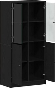 vidaXL Highboard Μαύρη Οξυά 68 x 37 x142 εκ.