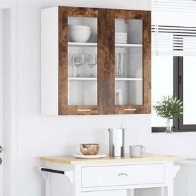 vidaXL Κρεμαστό ντουλάπι Καπνιστό Δρύς 80 x 31 x 80 εκ.
