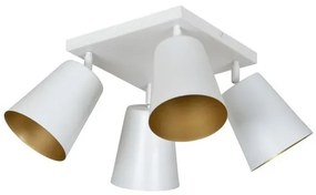 Σποτ Φωτιστικό Οροφής 4xE27 Ατσάλι PRISM Made in Poland Emibig-407/4-Λευκό-Χρυσό 407/4