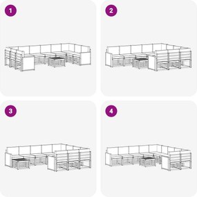 vidaXL Σειρά Καναπέ Εξωτερικού 8 pcs