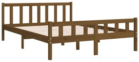 vidaXL Πλαίσιο Κρεβατιού Μελί 150 x 200 εκ. Μασίφ Ξύλο King Size