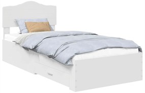 vidaXL Σκελετός Κρεβατιού Λευκό 90 x 190 cm Επεξεργασμένο ξύλο