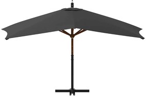 vidaXL Ομπρέλα Κήπου Πρόβολος Ανθρακί 400 x 300 εκ. με Ξύλινο Ιστό