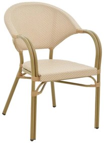 Αrmchair Elyza natural aluminum-beige textilene 57x62x84cm 57x62x83 εκ.