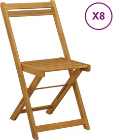 vidaXL Καρέκλες εξωτερικής βεράντας 8 pcs Φυσικό 40 x 53 x 80 εκ