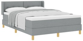 vidaXL Κρεβάτι Box Spring με Στρώμα - Ανοιχτό Γκρι, 160x200 cm Ύφασμα