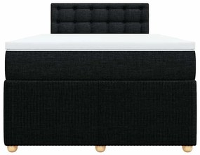 vidaXL Κρεβάτι Boxspring με Στρώμα Μαύρο 120x200 εκ. Υφασμάτινο