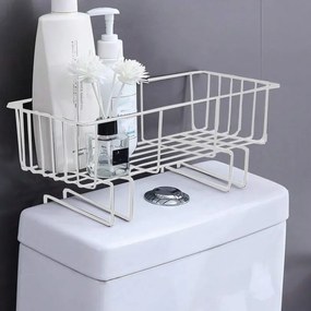 Ράφι Μπάνιου Τύπου Καλάθι 34x15x13cm Άσπρο ή Μαύρο - Άσπρο