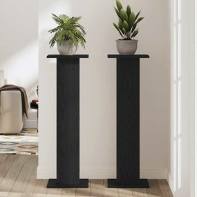 vidaXL Βάση φυτών 2 pcs Μαύρη Οξυά 30 x 30 x 95 cm Επεξεργασμένο ξύλο