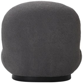 Πολυθρόνα Rosalie μπουκλέ ύφασμα σε ανθρακί απόχρωση με μαύρη βάση 85x82x77εκ 85x82x77 εκ.