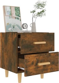 vidaXL Κομοδίνο Καπνιστή Δρυς 40 x 35 x 47,5 εκ.